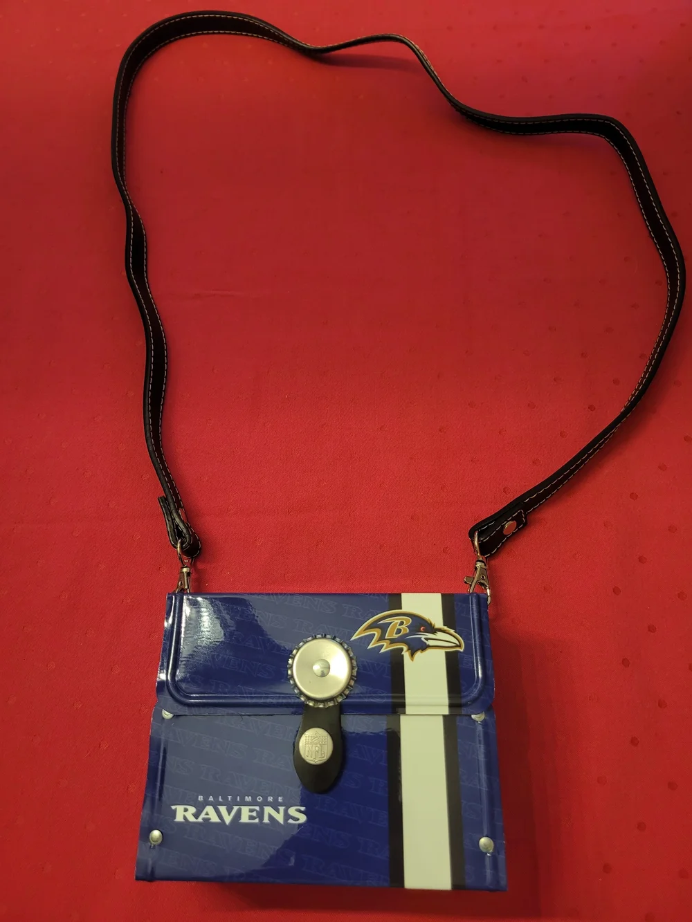 Baltimore Ravens Metal Crossbody Bag